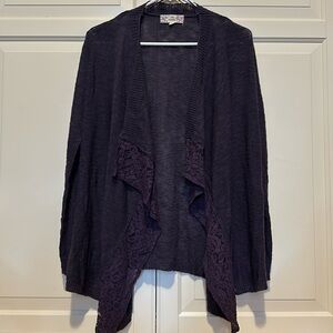 Purple women’s long sleeve cardigan